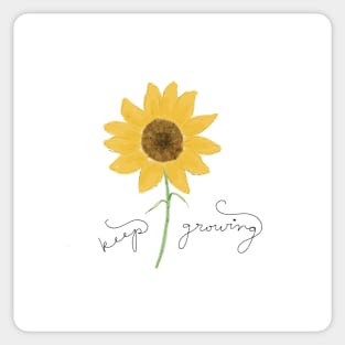 "Keep Growing" Sunflower Illustration Sticker